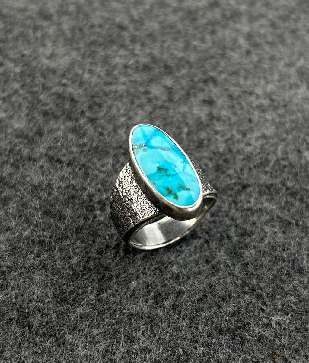 Stardust Ring with Blue Ridge Turquoise