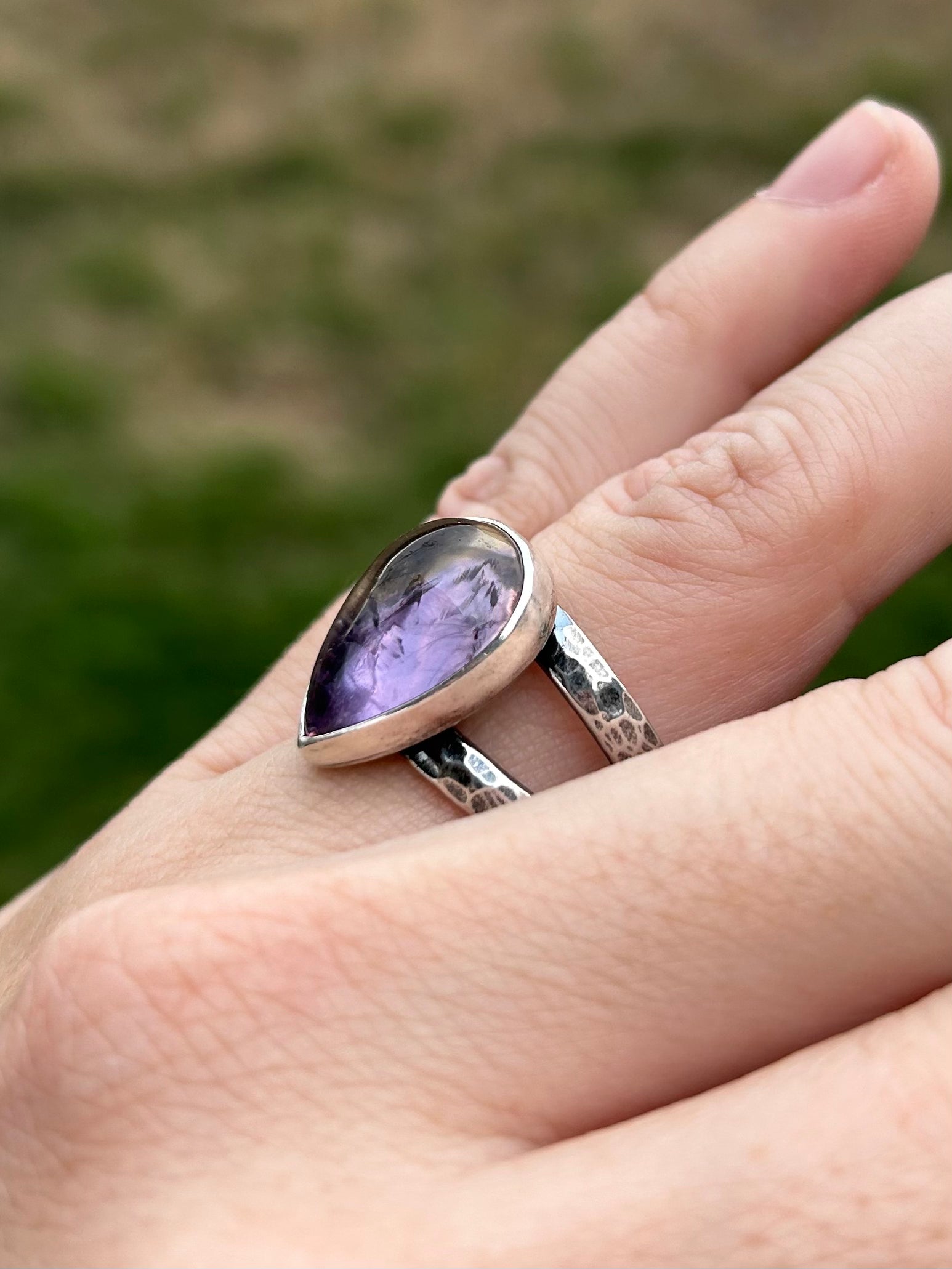 Gemstone Ring with Sterling Silver and Ametrine