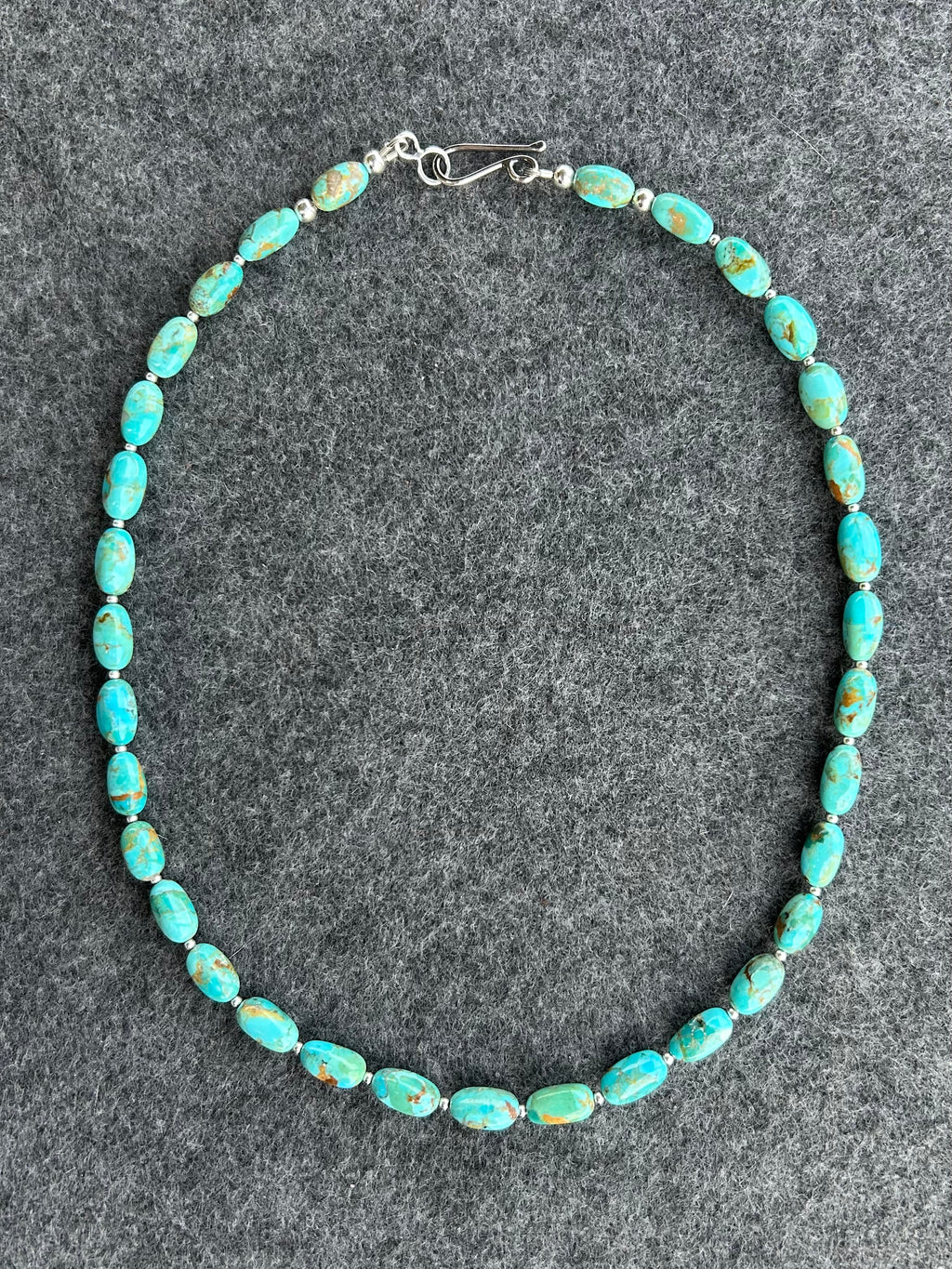 Blue/Green Turquoise Gemstone Layering Necklace with Sterling Silver