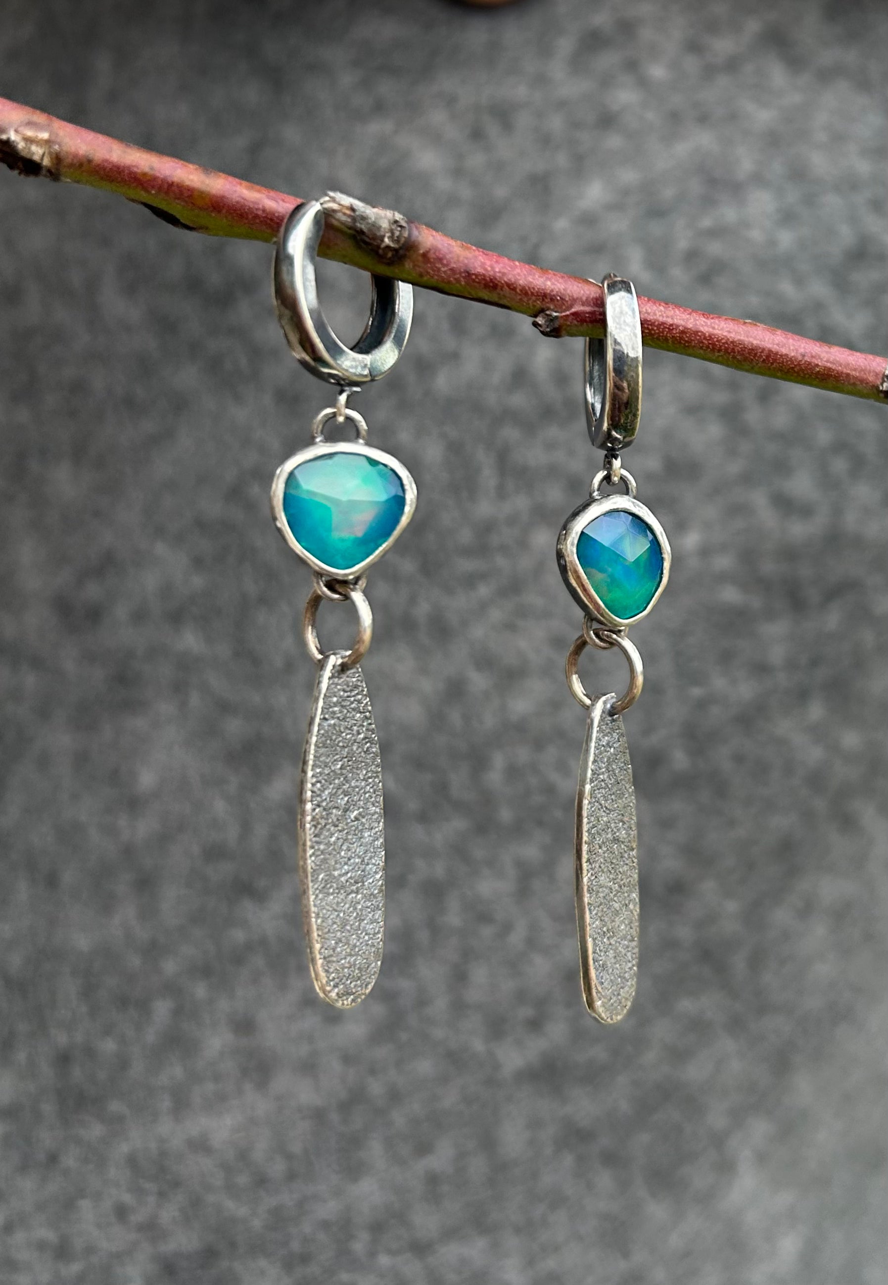 Stardust Earrings with Opal