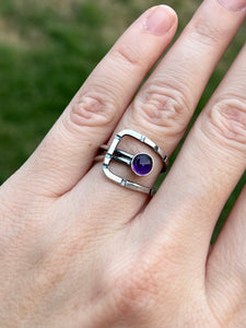 Anvil Adjustable Ring with Amethyst