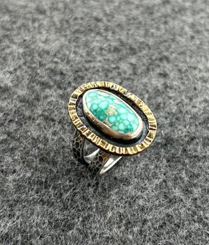 Gemstone Ring with Sterling Silver and Whitewater Turquoise