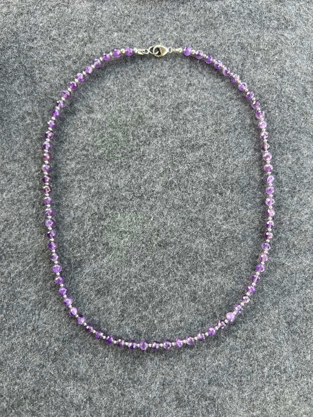 Amethyst Gemstone Layering Necklace with Sterling Silver