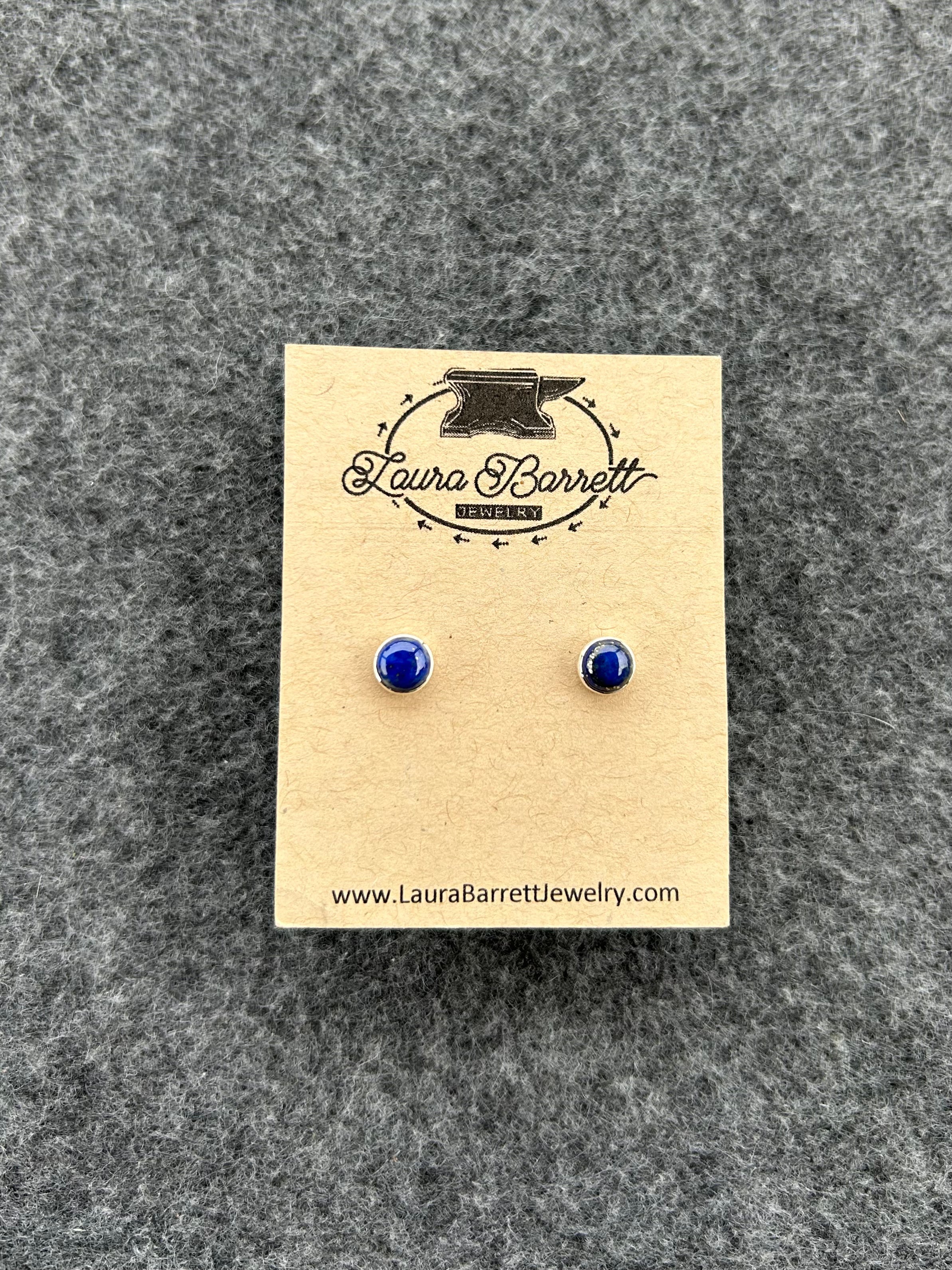 Gemstone Stud Earrings - Lapis Lazuli