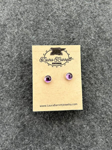 Gemstone Stud Earrings - Amethyst