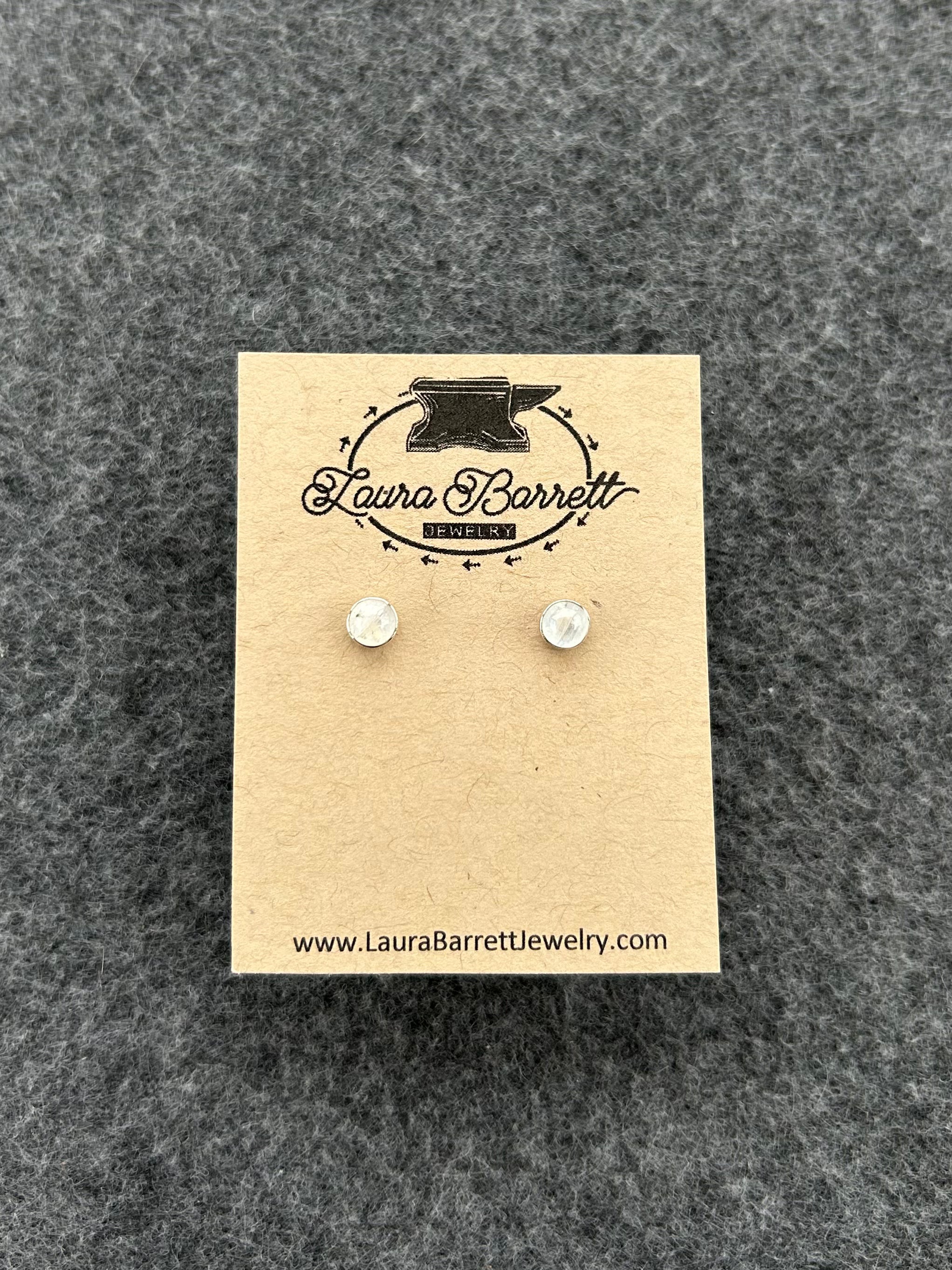 Gemstone Stud Earrings - Moonstone