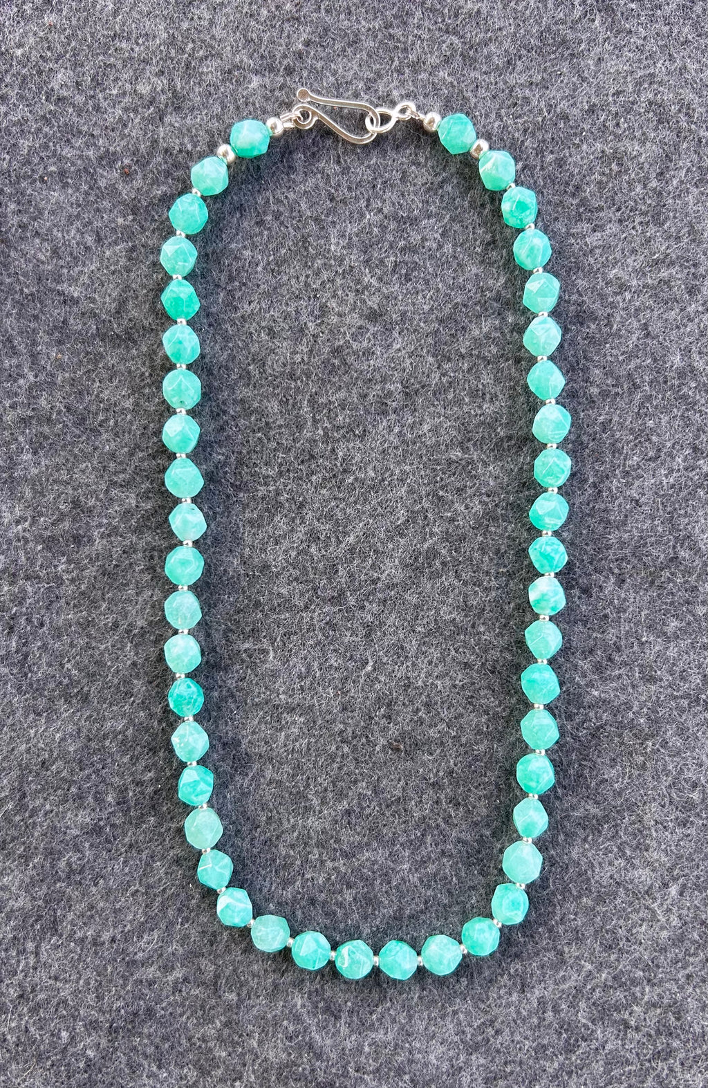 Amazonite Gemstone Layering Necklace with Sterling Silver