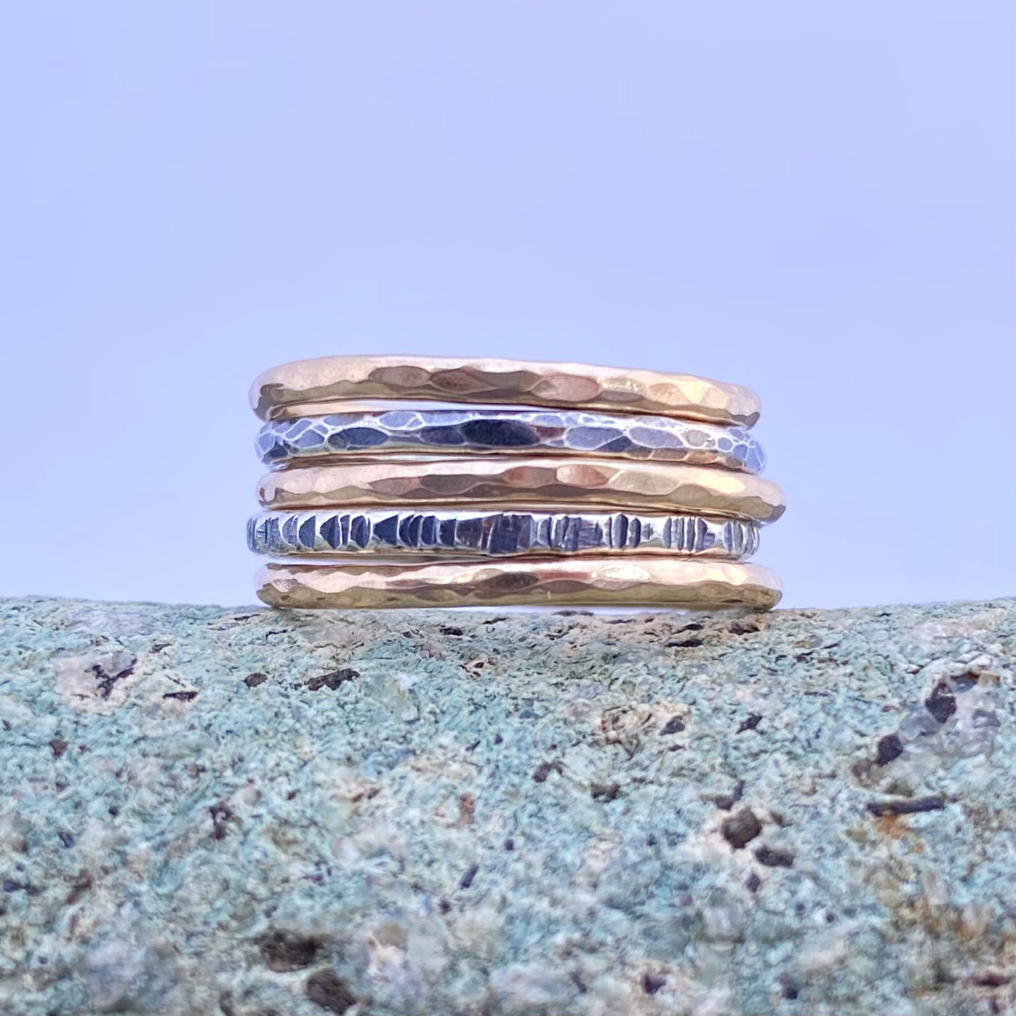 Hammer Textured Stacking Ring