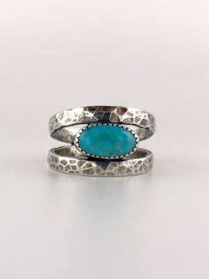 Gemstone Ring with Sterling Silver and Campitos Turquoise
