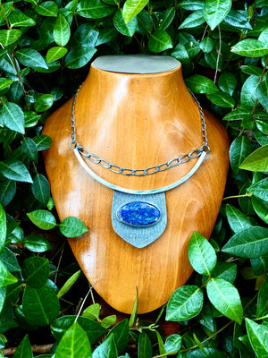 Stardust Statement Necklace with Lapis Lazuli and Sterling Silver