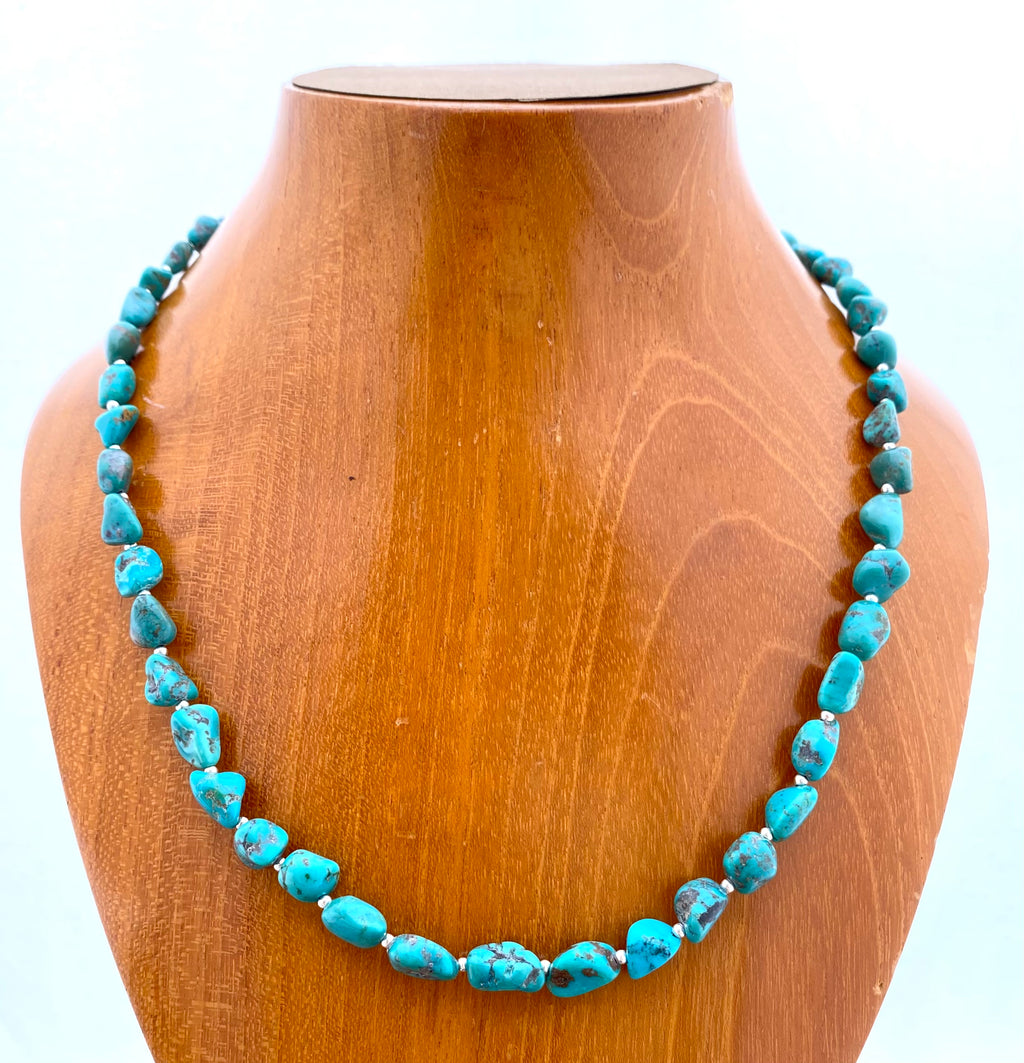 Turquoise Gemstone Layering Necklace with Sterling Silver