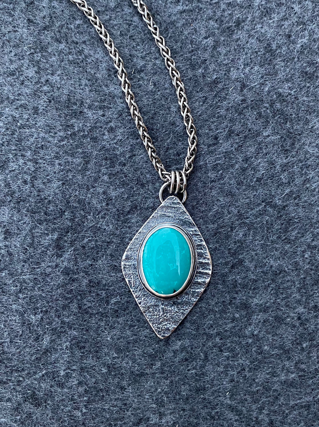 Stardust Pendant Necklace with Turquoise and Sterling Silver #1