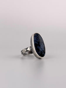 Gemstone Statement Ring with Sterling Silver and Pietersite