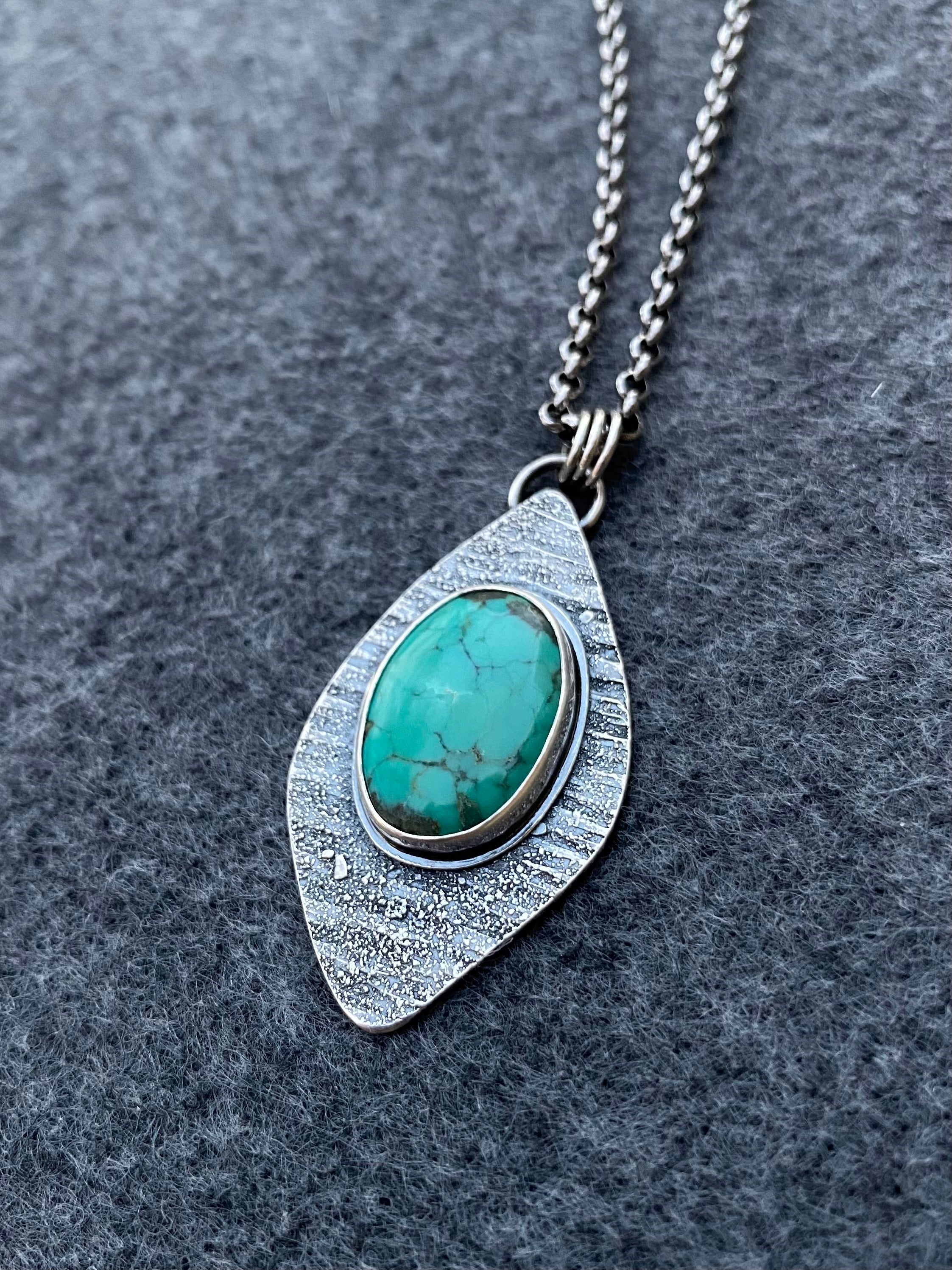 Stardust Pendant Necklace with Turquoise and Sterling Silver #2